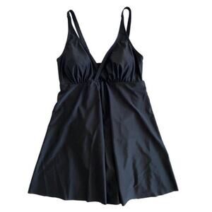 NWT Nicole Miller Flyaway one piece bathing suit swimsuit dress medium black